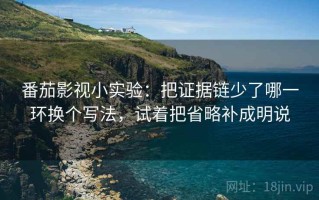番茄影视小实验：把证据链少了哪一环换个写法，试着把省略补成明说
